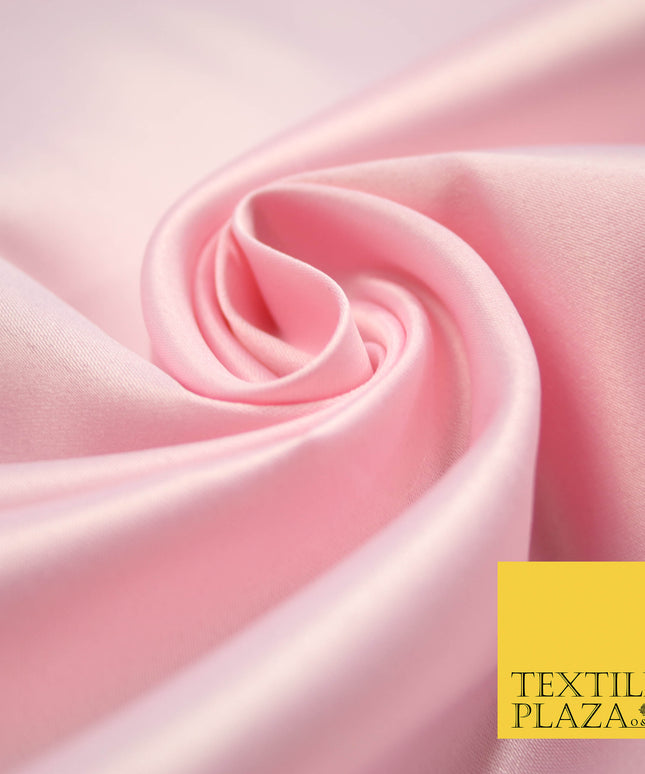 BABY PINK Luxury Plain Smooth Matt Duchess Satin Fabric Material Bridal Wedding Dress 58" 4690