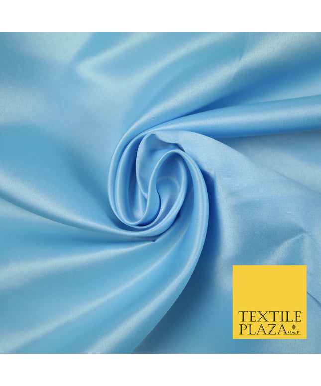 LIGHT BLUE Luxury Plain Smooth Matt Duchess Satin Fabric Material Bridal Wedding Dress 58" 4691