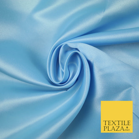 LIGHT BLUE Luxury Plain Smooth Matt Duchess Satin Fabric Material Bridal Wedding Dress 58" 4691