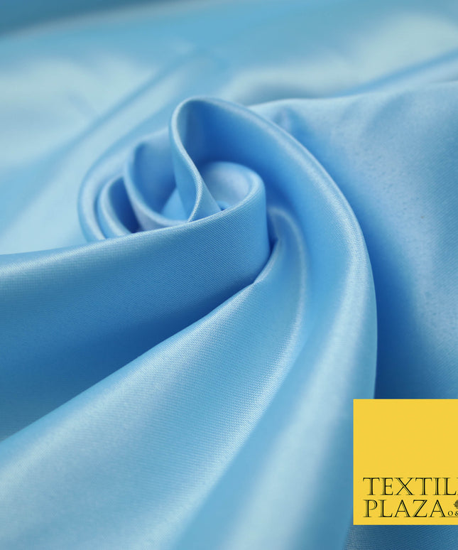 LIGHT BLUE Luxury Plain Smooth Matt Duchess Satin Fabric Material Bridal Wedding Dress 58" 4691