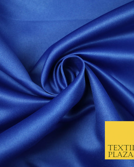 ROYAL BLUE Luxury Plain Smooth Matt Duchess Satin Fabric Material Bridal Wedding Dress 58" 4692