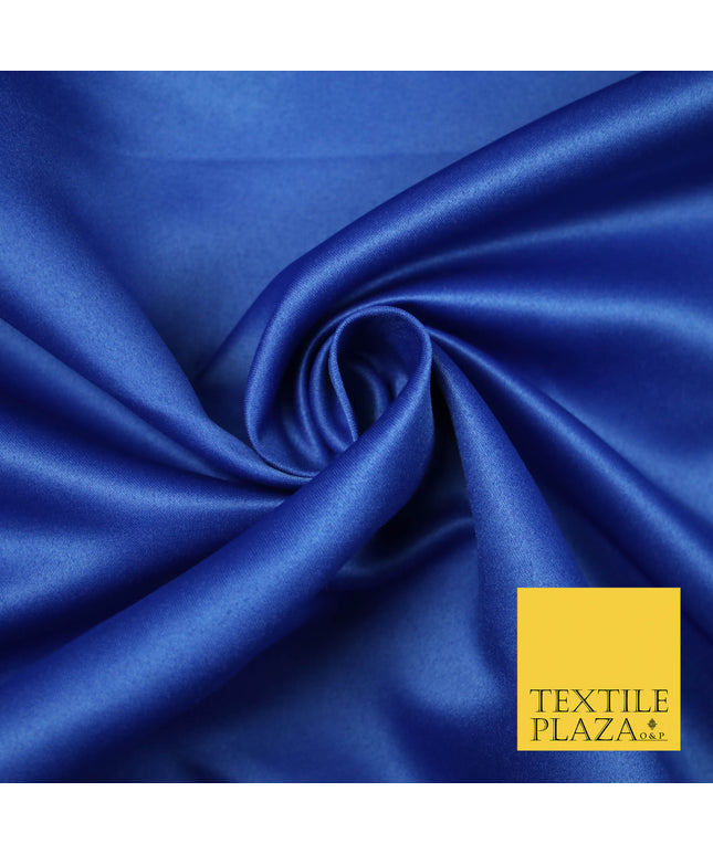 ROYAL BLUE Luxury Plain Smooth Matt Duchess Satin Fabric Material Bridal Wedding Dress 58" 4692