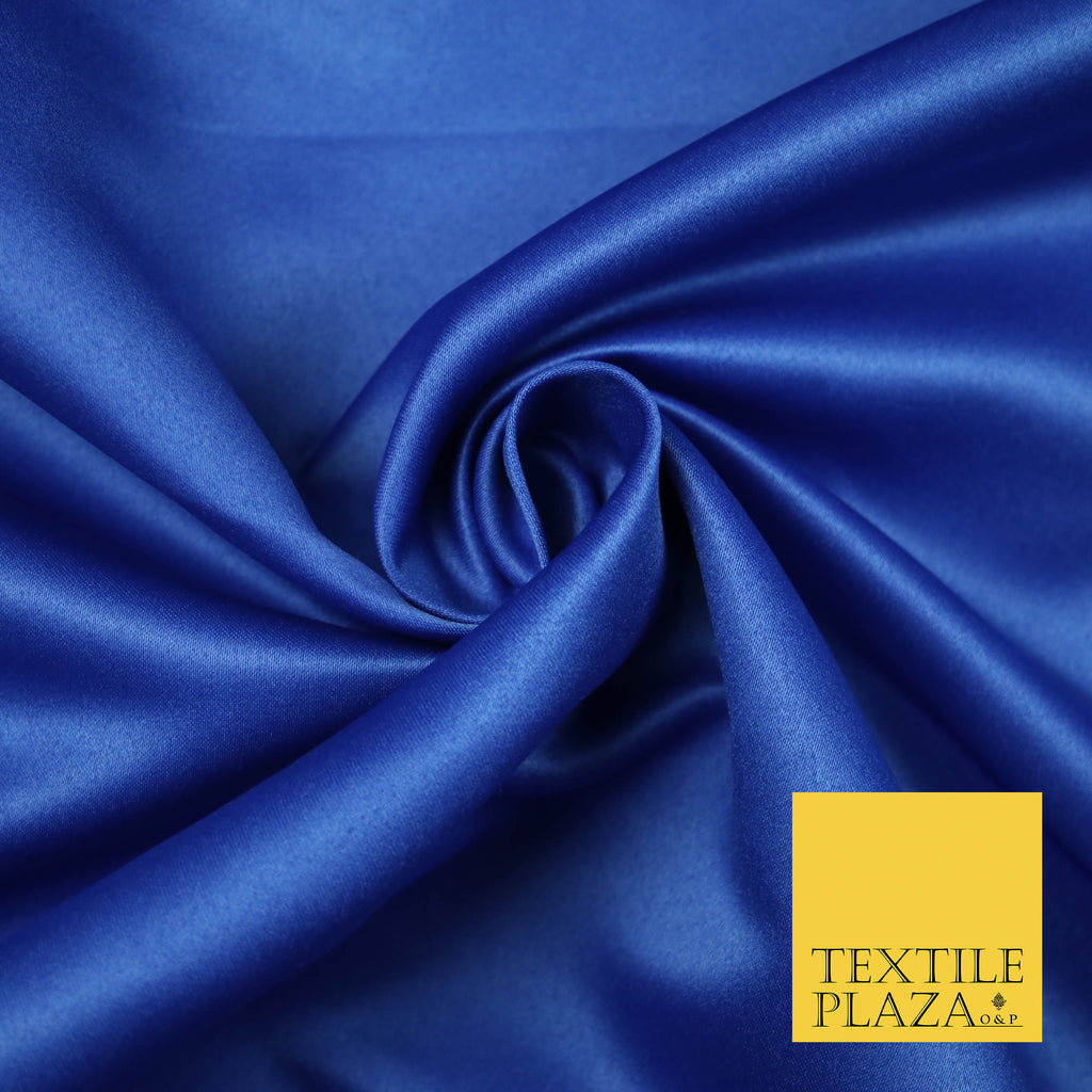 ROYAL BLUE Luxury Plain Smooth Matt Duchess Satin Fabric Material Bridal Wedding Dress 58" 4692