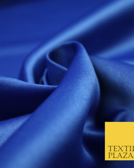ROYAL BLUE Luxury Plain Smooth Matt Duchess Satin Fabric Material Bridal Wedding Dress 58" 4692