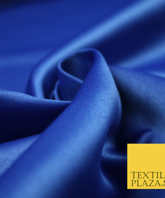 ROYAL BLUE Luxury Plain Smooth Matt Duchess Satin Fabric Material Bridal Wedding Dress 58" 4692