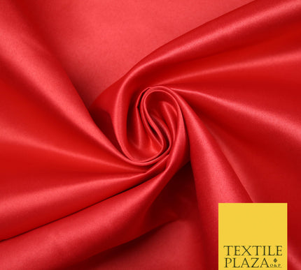 RED Luxury Plain Smooth Matt Duchess Satin Fabric Material Bridal Wedding Dress 58" 4693