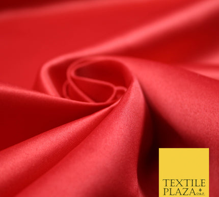 RED Luxury Plain Smooth Matt Duchess Satin Fabric Material Bridal Wedding Dress 58" 4693