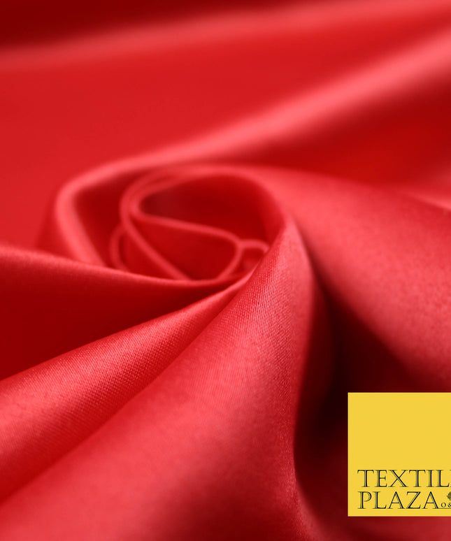 RED Luxury Plain Smooth Matt Duchess Satin Fabric Material Bridal Wedding Dress 58" 4693