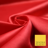 RED Luxury Plain Smooth Matt Duchess Satin Fabric Material Bridal Wedding Dress 58" 4693