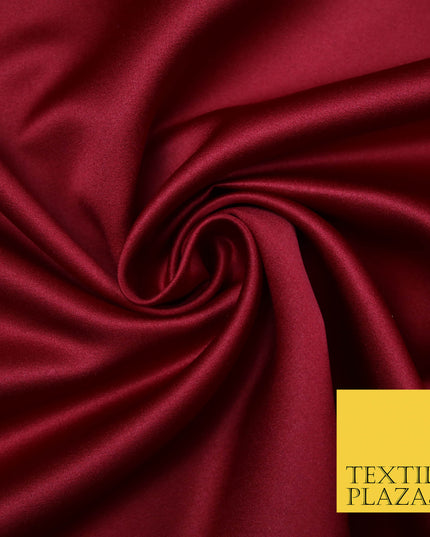 CHERRY MAROON Luxury Plain Smooth Matt Duchess Satin Fabric Material Bridal Wedding Dress 58" 4694