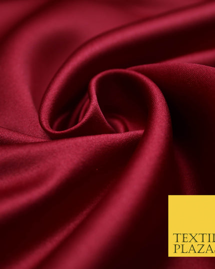 CHERRY MAROON Luxury Plain Smooth Matt Duchess Satin Fabric Material Bridal Wedding Dress 58" 4694