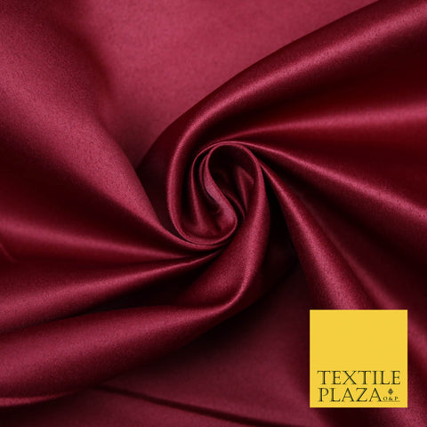 WINE BURGUNDY Luxury Plain Smooth Matt Duchess Satin Fabric Material Bridal Wedding Dress 58" 4695