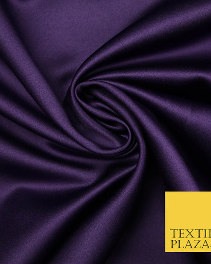 PURPLE Luxury Plain Smooth Matt Duchess Satin Fabric Material Bridal Wedding Dress 58" 4696