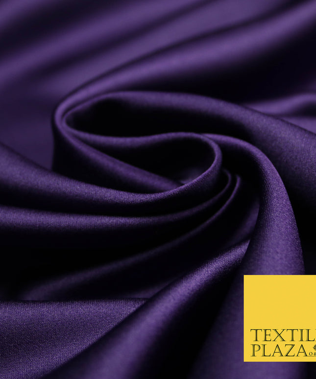 PURPLE Luxury Plain Smooth Matt Duchess Satin Fabric Material Bridal Wedding Dress 58" 4696