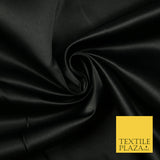 BLACK Luxury Plain Smooth Matt Duchess Satin Fabric Material Bridal Wedding Dress 58" 4698