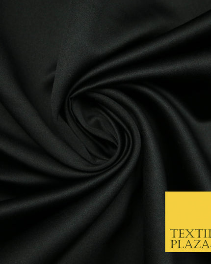 DULL BLACK Luxury Plain Smooth Matt Duchess Satin Fabric Material Bridal Wedding Dress 58" 4699
