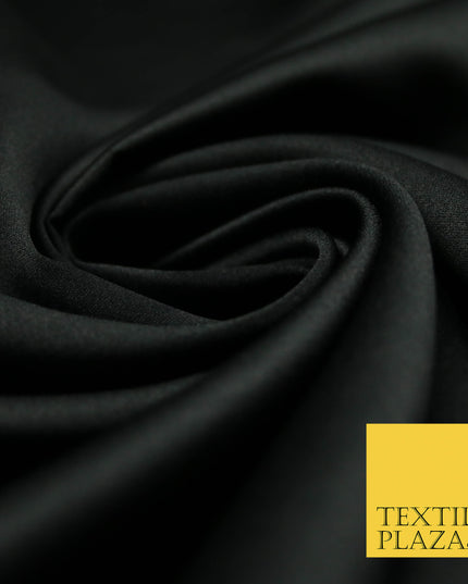 DULL BLACK Luxury Plain Smooth Matt Duchess Satin Fabric Material Bridal Wedding Dress 58" 4699