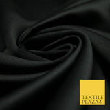 DULL BLACK Luxury Plain Smooth Matt Duchess Satin Fabric Material Bridal Wedding Dress 58" 4699