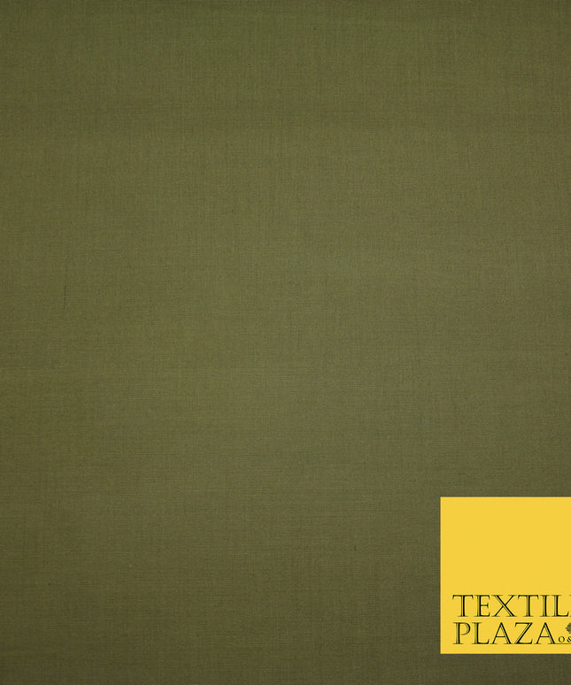 OLIVE GREEN Premium Plain Polycotton Dyed Fabric Dress Craft Material 44" 4775