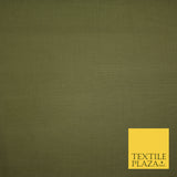 OLIVE GREEN Premium Plain Polycotton Dyed Fabric Dress Craft Material 44" 4775