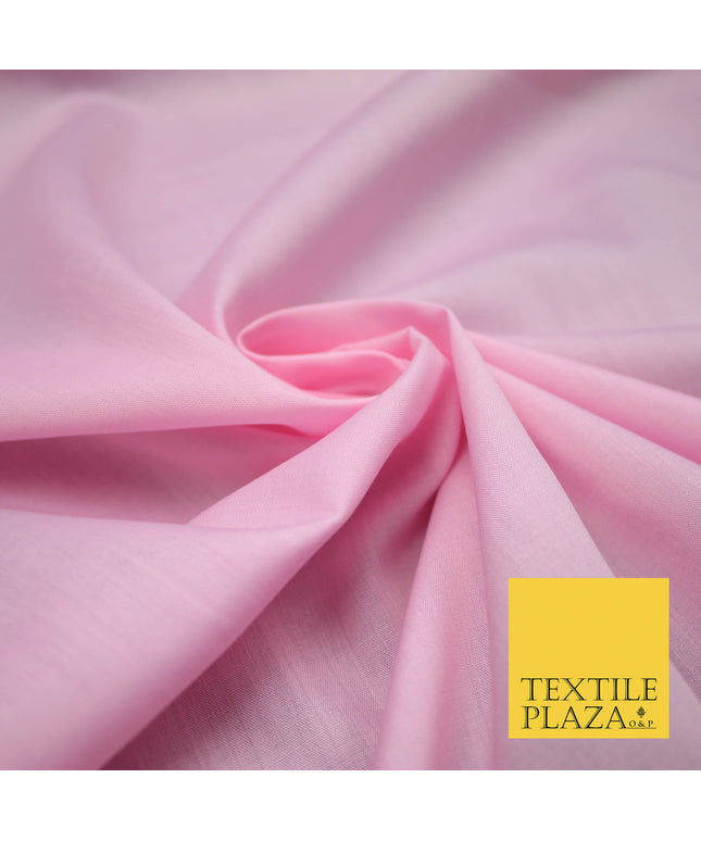 PINK Premium Plain Polycotton Dyed Fabric Dress Craft Material 44" 4774
