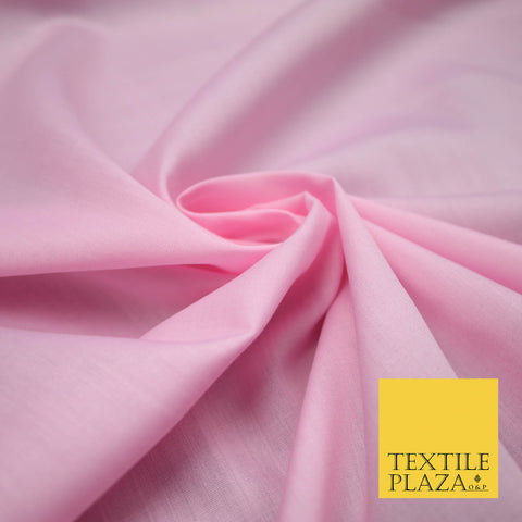 PINK Premium Plain Polycotton Dyed Fabric Dress Craft Material 44" 4774