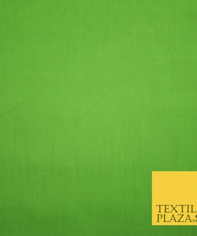LIME GREEN Premium Plain Polycotton Dyed Fabric Dress Craft Material 44" 4773