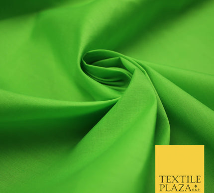 LIME GREEN Premium Plain Polycotton Dyed Fabric Dress Craft Material 44" 4773