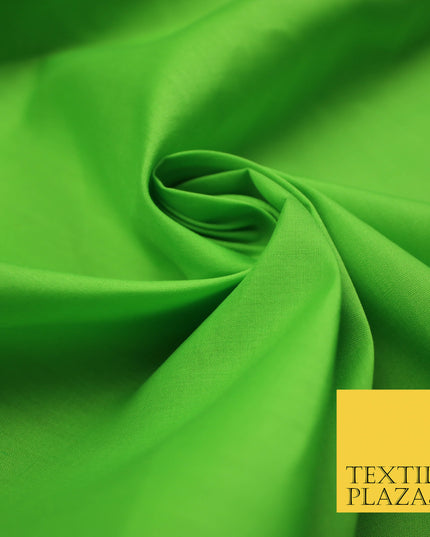LIME GREEN Premium Plain Polycotton Dyed Fabric Dress Craft Material 44" 4773