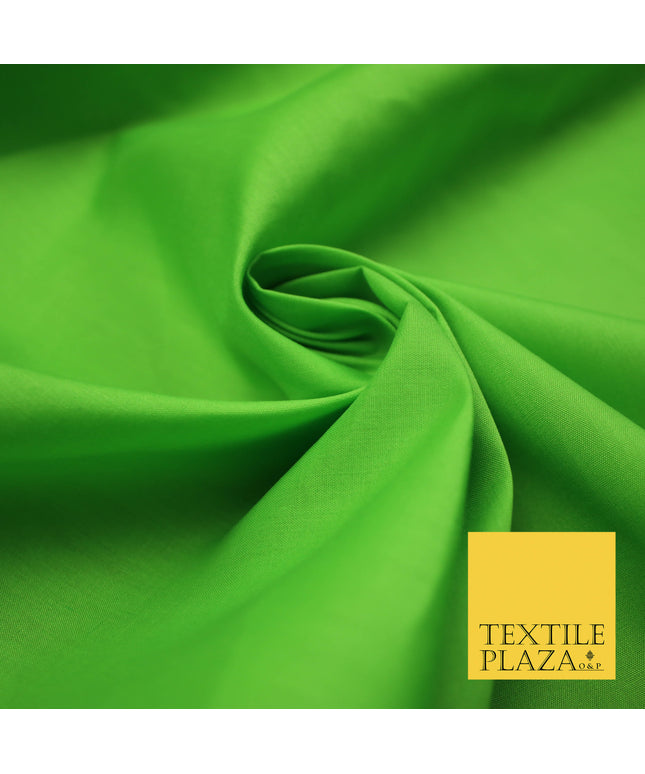 LIME GREEN Premium Plain Polycotton Dyed Fabric Dress Craft Material 44" 4773