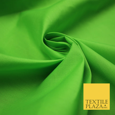 LIME GREEN Premium Plain Polycotton Dyed Fabric Dress Craft Material 44" 4773