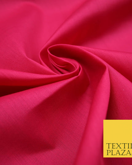 CERISE PINK 2 Premium Plain Polycotton Dyed Fabric Dress Craft Material 44" 4772