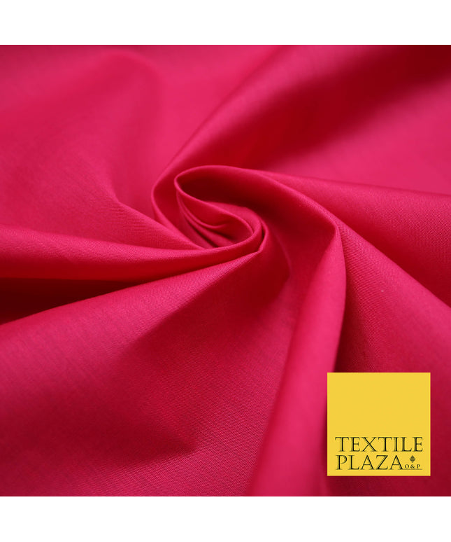 CERISE PINK 2 Premium Plain Polycotton Dyed Fabric Dress Craft Material 44" 4772