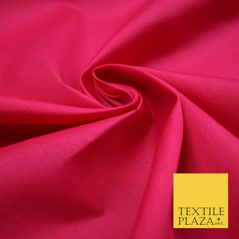 CERISE PINK 2 Premium Plain Polycotton Dyed Fabric Dress Craft Material 44" 4772