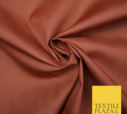 RUST Premium Plain Polycotton Dyed Fabric Dress Craft Material 44" 4771