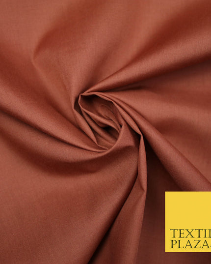 RUST Premium Plain Polycotton Dyed Fabric Dress Craft Material 44" 4771
