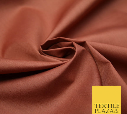RUST Premium Plain Polycotton Dyed Fabric Dress Craft Material 44" 4771