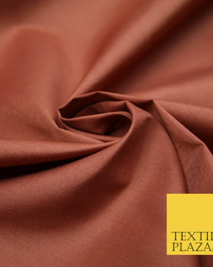 RUST Premium Plain Polycotton Dyed Fabric Dress Craft Material 44" 4771