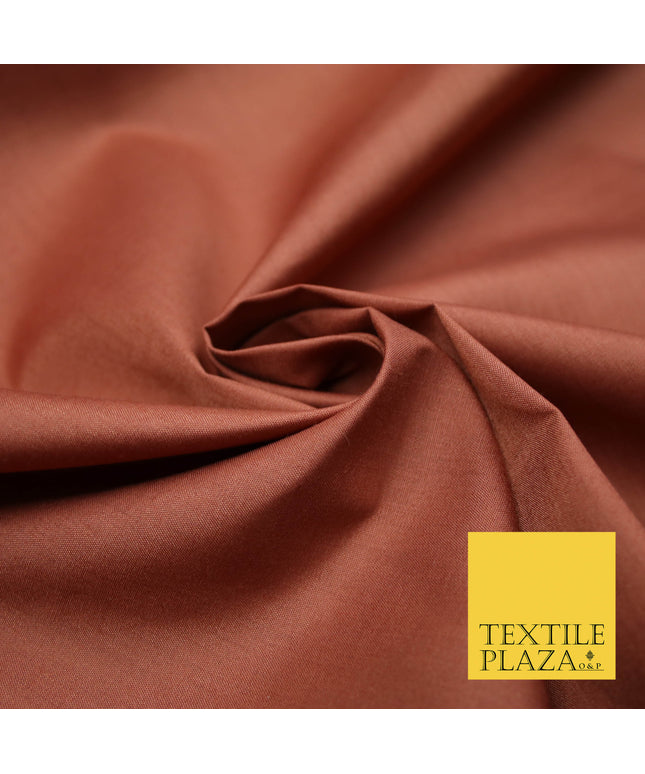 RUST Premium Plain Polycotton Dyed Fabric Dress Craft Material 44" 4771