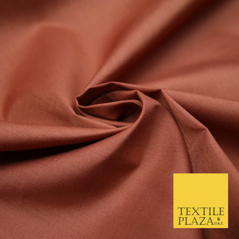 RUST Premium Plain Polycotton Dyed Fabric Dress Craft Material 44" 4771