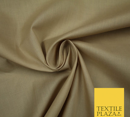 CAPPUCCINO TAUPE Premium Plain Polycotton Dyed Fabric Dress Craft Material 44" 4770
