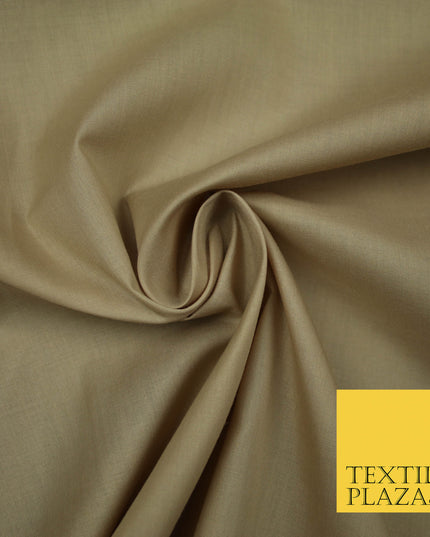 CAPPUCCINO TAUPE Premium Plain Polycotton Dyed Fabric Dress Craft Material 44" 4770