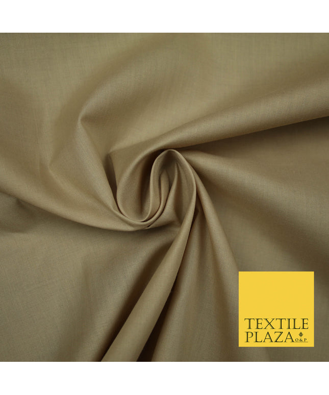 CAPPUCCINO TAUPE Premium Plain Polycotton Dyed Fabric Dress Craft Material 44" 4770