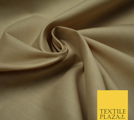 CAPPUCCINO TAUPE Premium Plain Polycotton Dyed Fabric Dress Craft Material 44" 4770