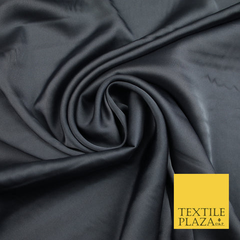 Graphite Grey Fine Silky Smooth Liquid Sateen Satin Dress Fabric Drape Lining Material 7808