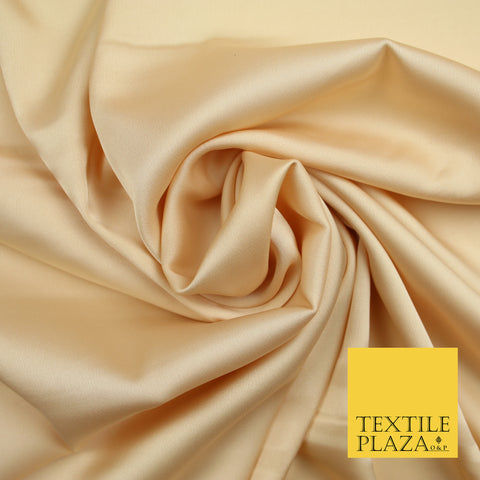 Light Peach Gold Fine Silky Smooth Liquid Sateen Satin Dress Fabric Drape Lining Material 7827