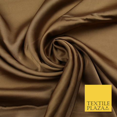 Dark Gold Fine Silky Smooth Liquid Sateen Satin Dress Fabric Drape Lining Material 7833