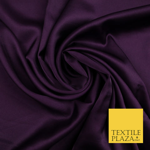 Plum Purple Fine Silky Smooth Liquid Sateen Satin Dress Fabric Drape Lining Material 7861