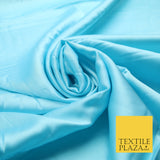 Aqua Blue 2 Fine Silky Smooth Liquid Sateen Satin Dress Fabric Drape Lining Material 7887