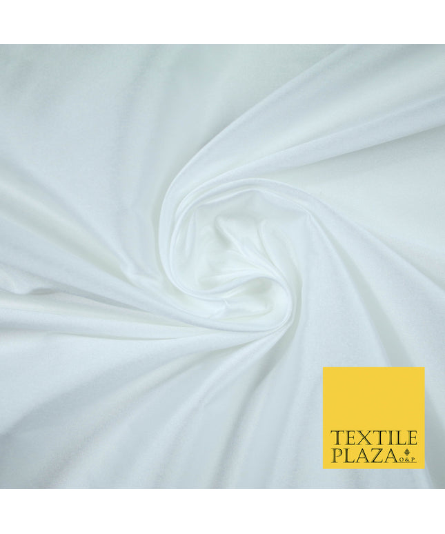 OFF WHITE Premium Plain Dyed Faux Matte Silk TAFFETA Dress Fabric Material 5280(5171)